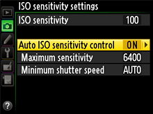 Nikon Auto ISO settings